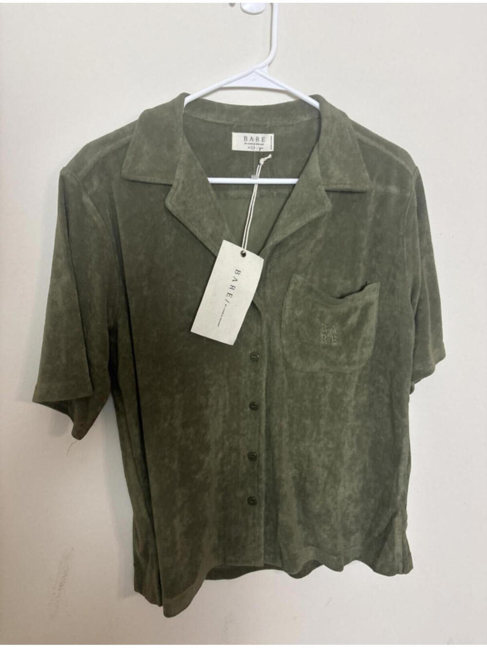 Bare by Charlie Holiday The Terry Towelling Shirt, SZ L, NWT, #2482